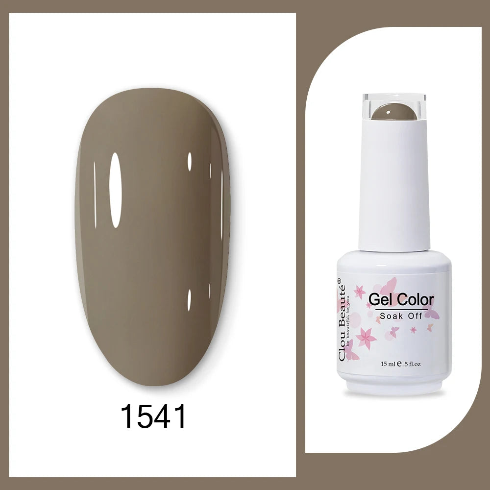 Clou Beaute 15ml HEMA & TPO Free Gel Polish - Army Green Organic Semi-Permanent Nail Art