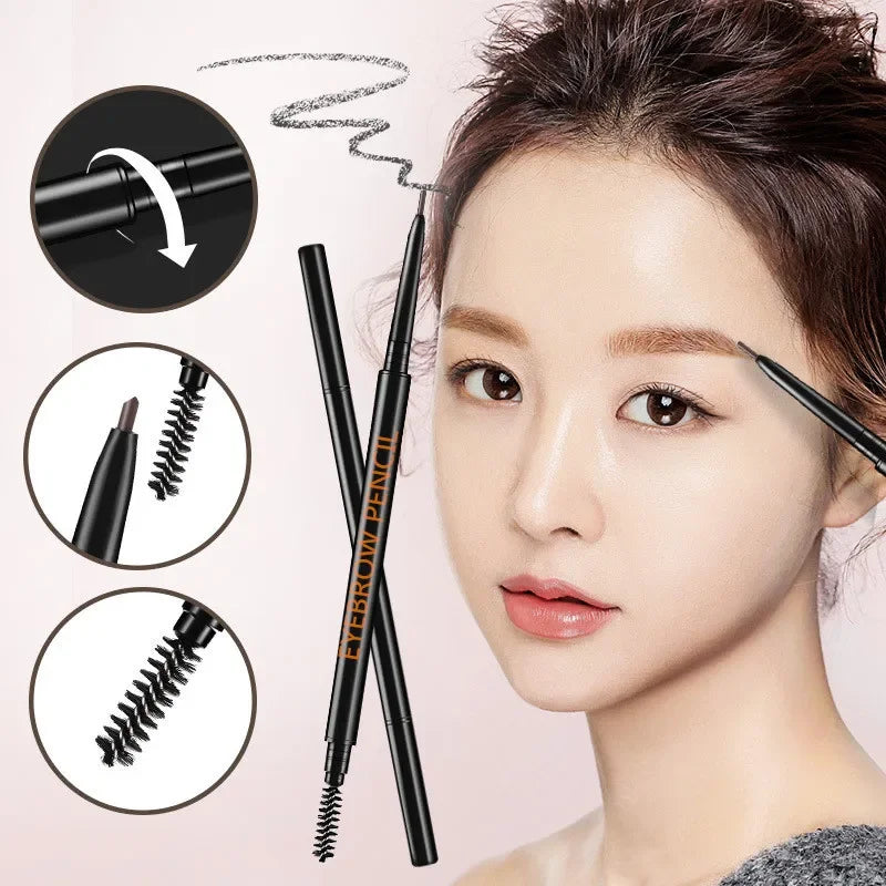 1.5mm Ultra-Fine Double-Head Eyebrow Pencil - Auto-Rotation Waterproof Natural