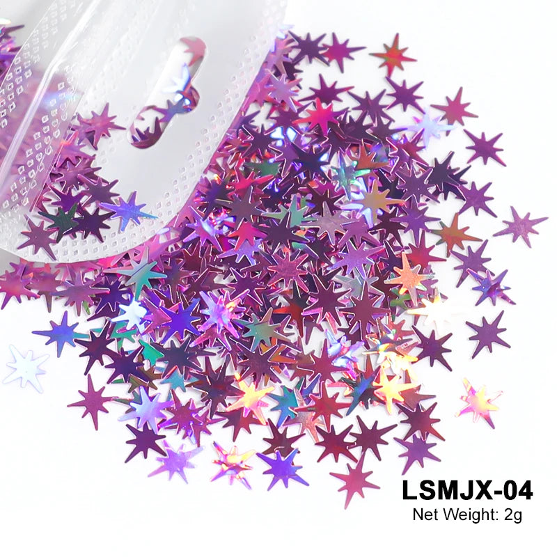 2g Holographic Nail Art Glitter Sequins - Laser Star Butterfly AB Paillette DIY Decorations