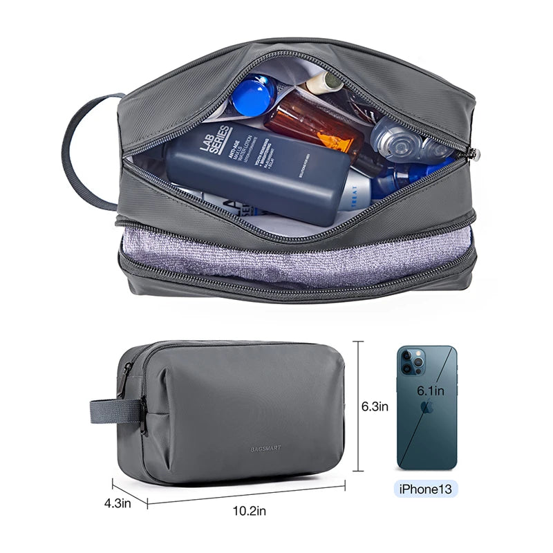 BAGSMART Waterproof Travel Dopp Kit - Lightweight Toiletries & Cosmetic Bag for Men & Women