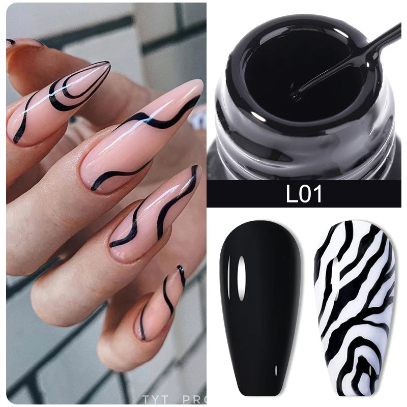 LILYCUTE 5ml Reflective Glitter Liner Gel - Champagne Sparkling Lines for French Nail Art