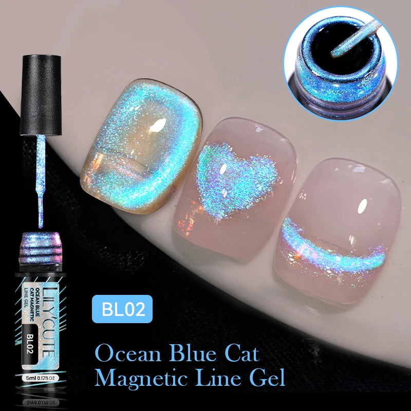 LILYCUTE 9D Cat Eye Magnetic Gel Polish 7ml - Iridescent UV/LED Soak-Off Nail Art