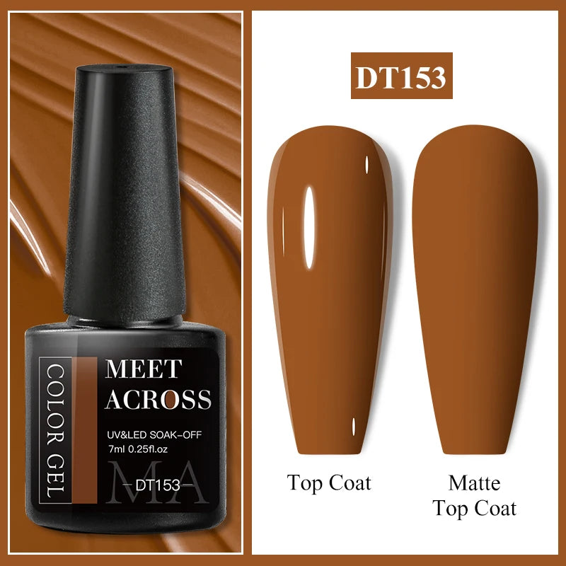 MEET ACROSS 7ml Wine Red Gel Polish - Long-Lasting French Style Nail Art Varnish