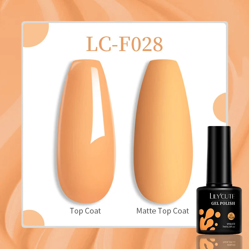 LILYCUTE 7ml Jelly Amber Dark Bloom Leopard Gel Polish - Semi-Permanent UV Nail Art