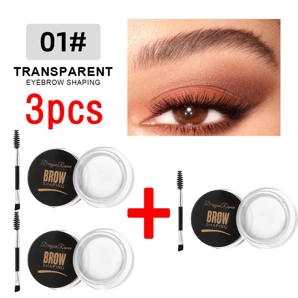 3D Wild Eyebrow Cream Gel Wax - Matte Brown & Black Natural Tint Enhancer Set