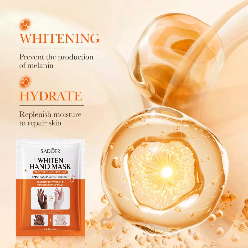 SADOER Niacinamide Hand Mask Gloves - Brightening, Moisturizing & Peeling Repair