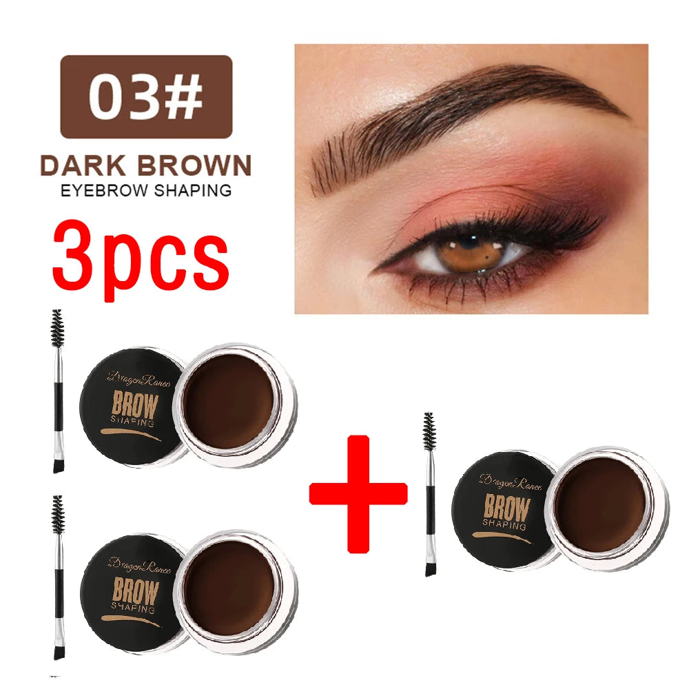 3D Wild Eyebrow Cream Gel Wax - Matte Brown & Black Natural Tint Enhancer Set