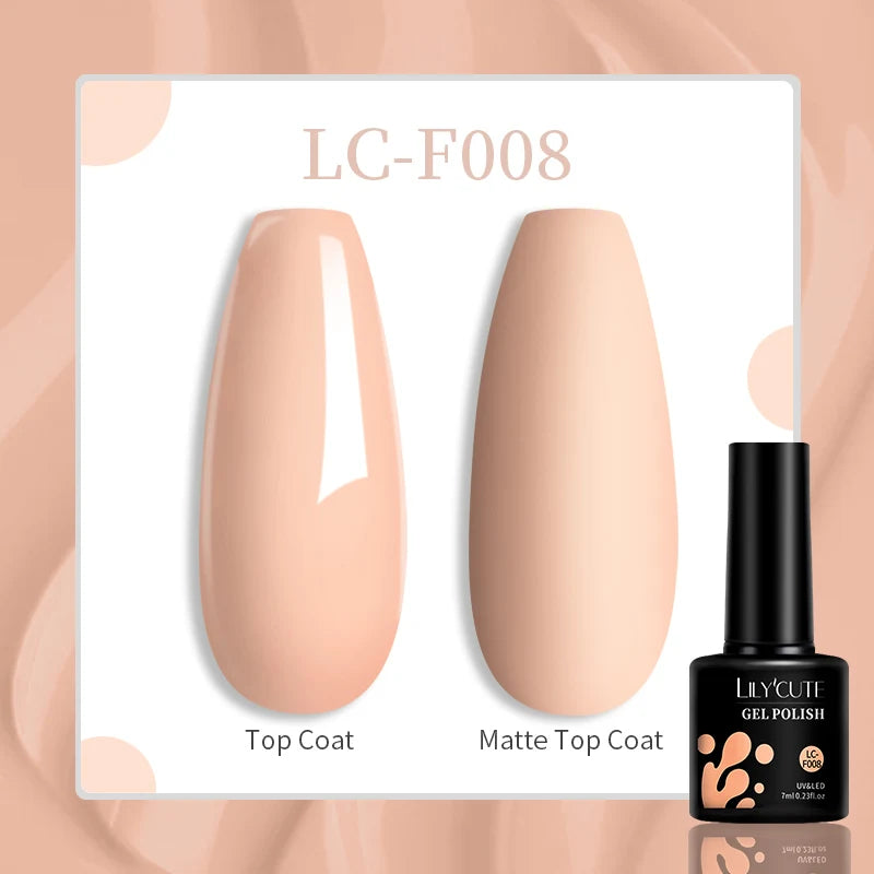 LILYCUTE 7ml Jelly Amber Dark Bloom Leopard Gel Polish - Semi-Permanent UV Nail Art