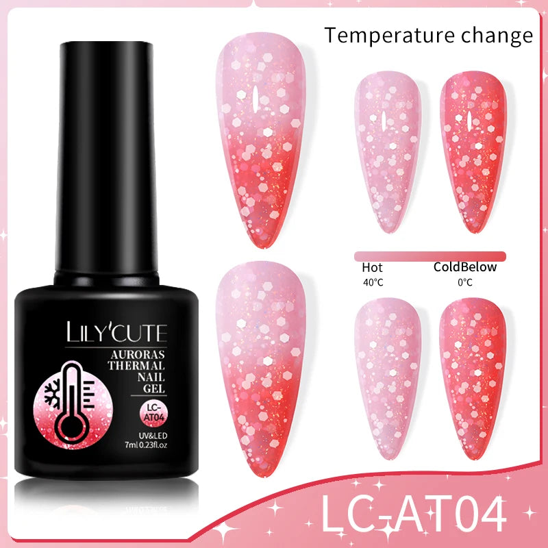 LILYCUTE 7ml Thermal Temperature-Changing Gel Nail Polish - Semi-Permanent UV Gel Art