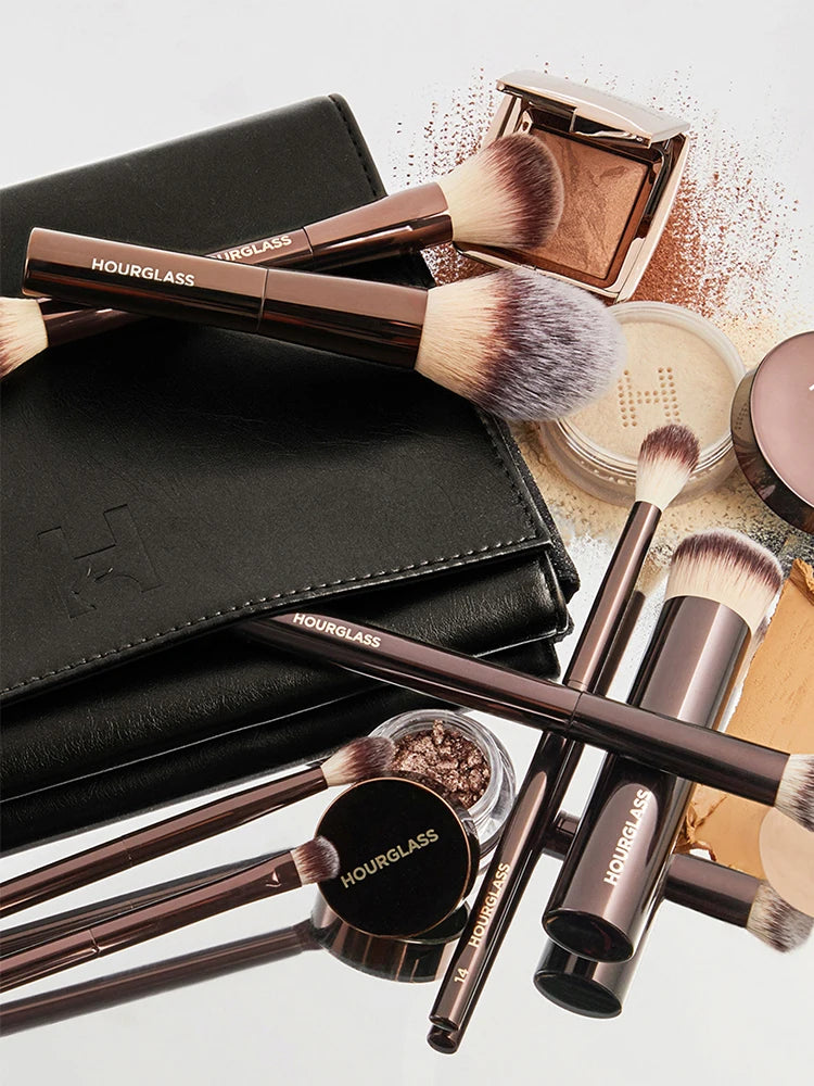 HOURGLASS Vegan 7-Brush Travel Set - Eye & Face Brushes with Bag & Gift Box