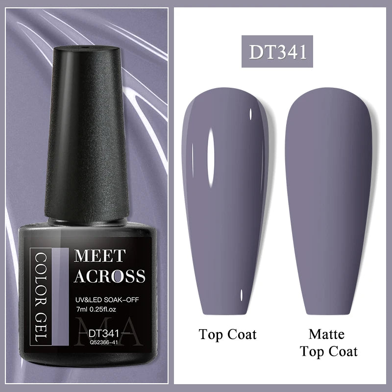 MEET ACROSS 7ml Wine Red Gel Polish - Long-Lasting French Style Nail Art Varnish