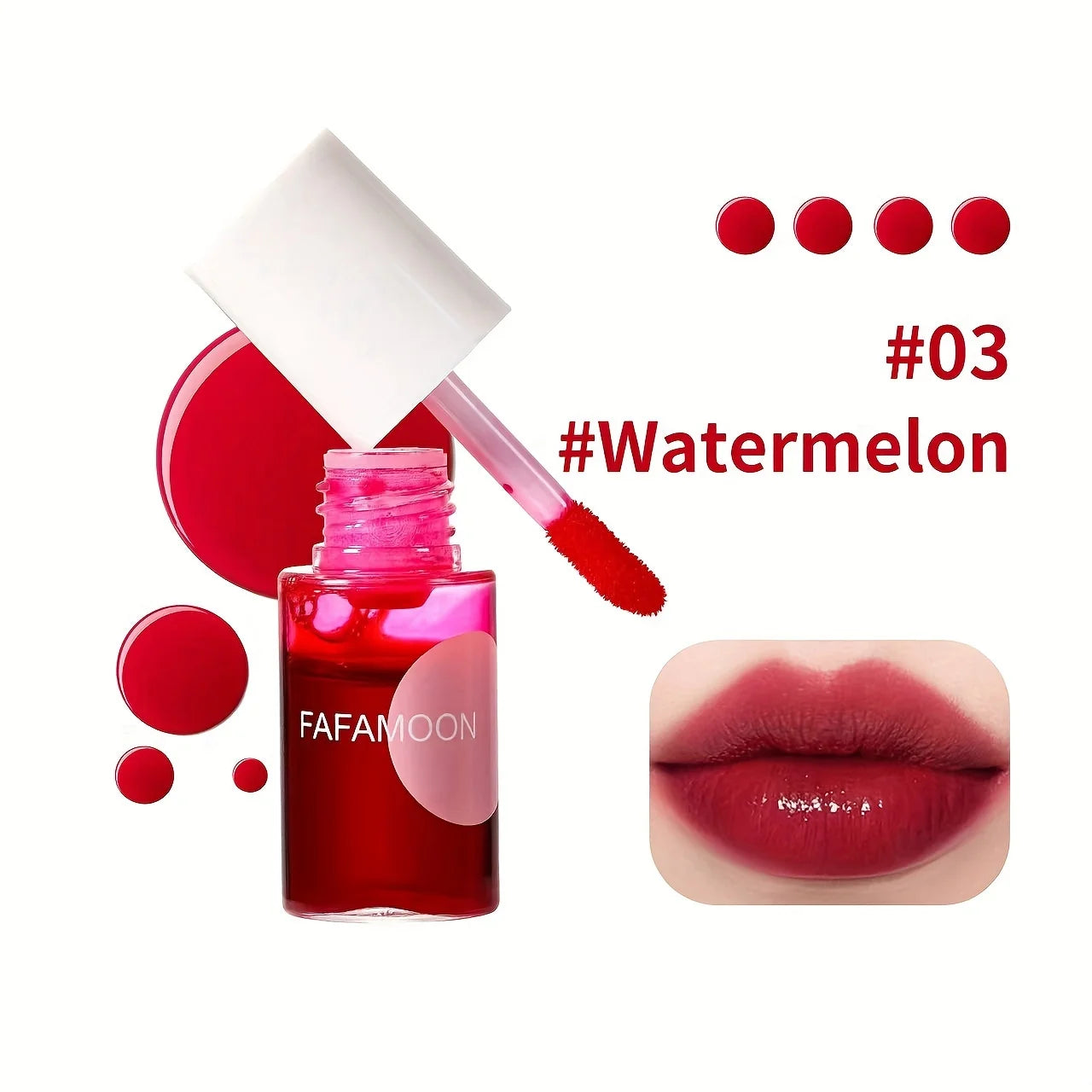 Fafamoon Fruity Lip Tint Water Gloss - Moisturizing Waterproof High-Pigment Vibrant