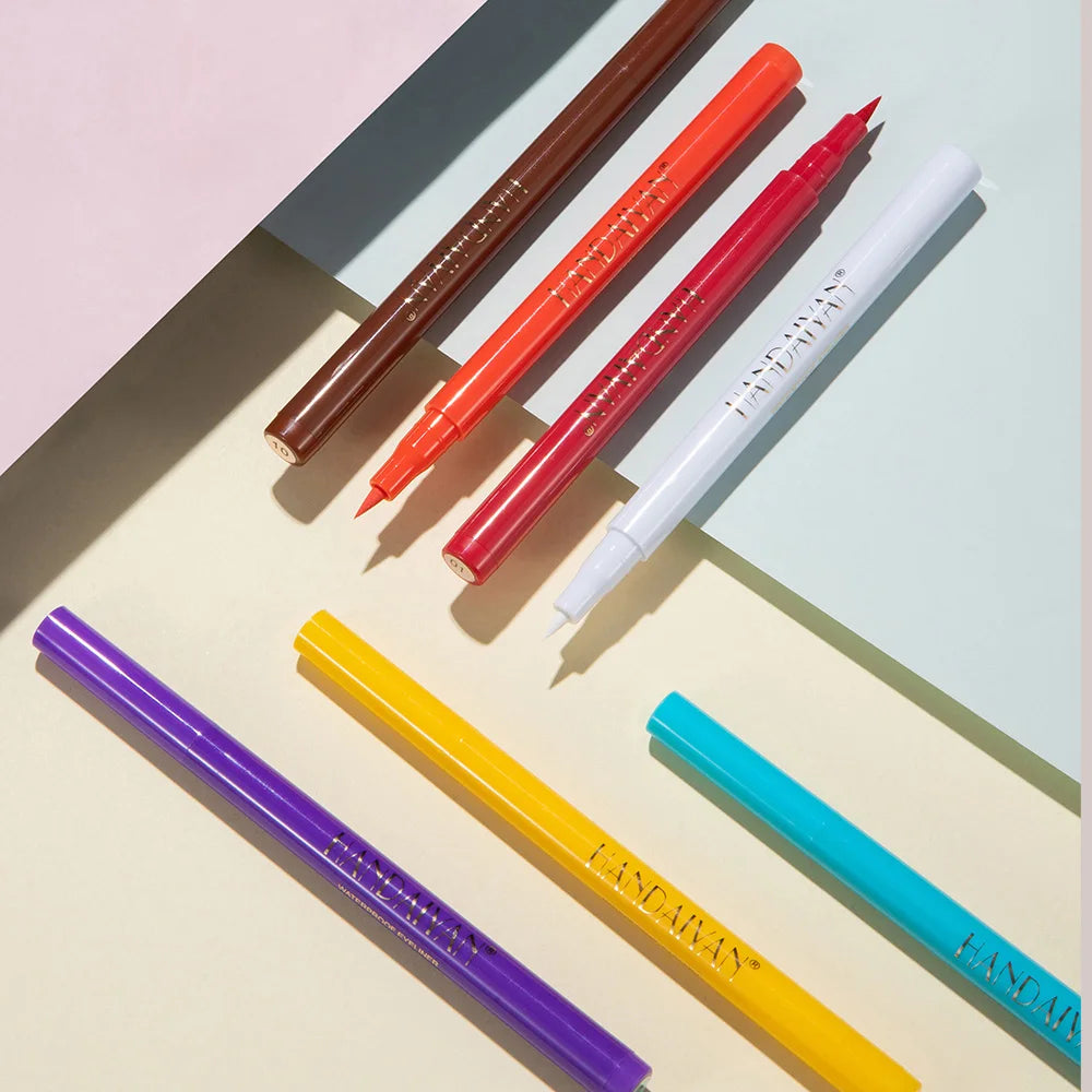Rainbow Colorful Liquid Eyeliner Pen Set - Waterproof Matte, Long-Lasting