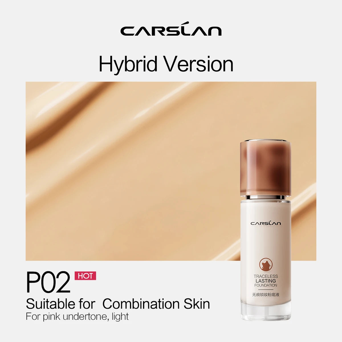 CARSLAN Moisture Matte Liquid Foundation - Full Coverage, Whitening & Oil Control