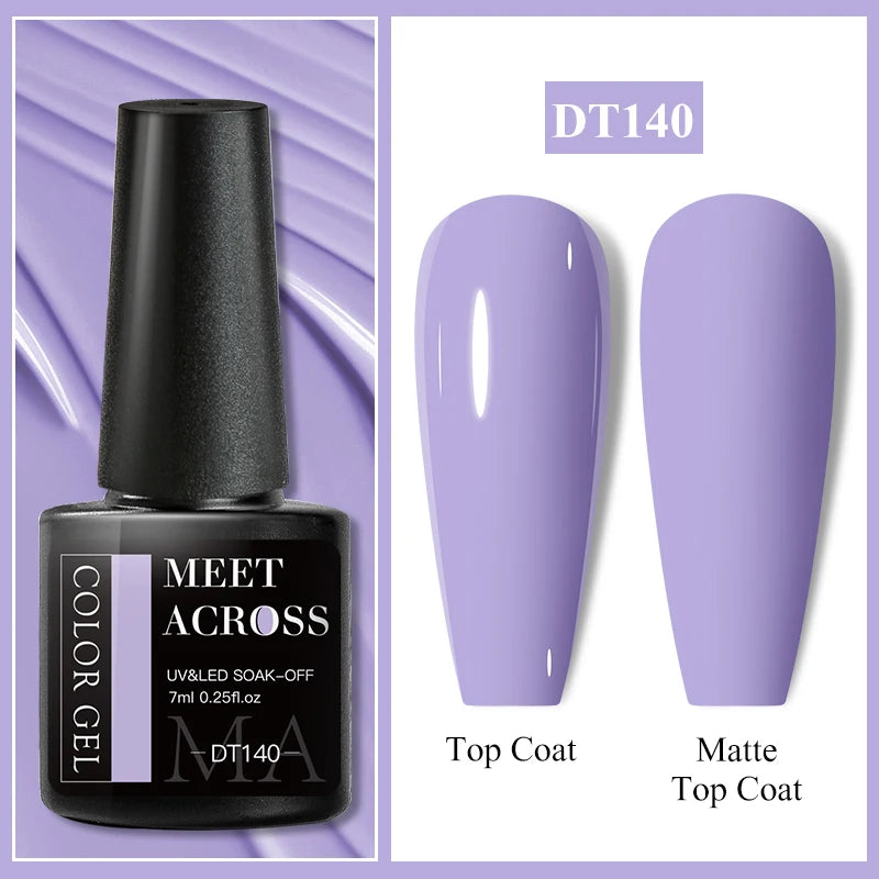 MEET ACROSS 7ml Wine Red Gel Polish - Long-Lasting French Style Nail Art Varnish