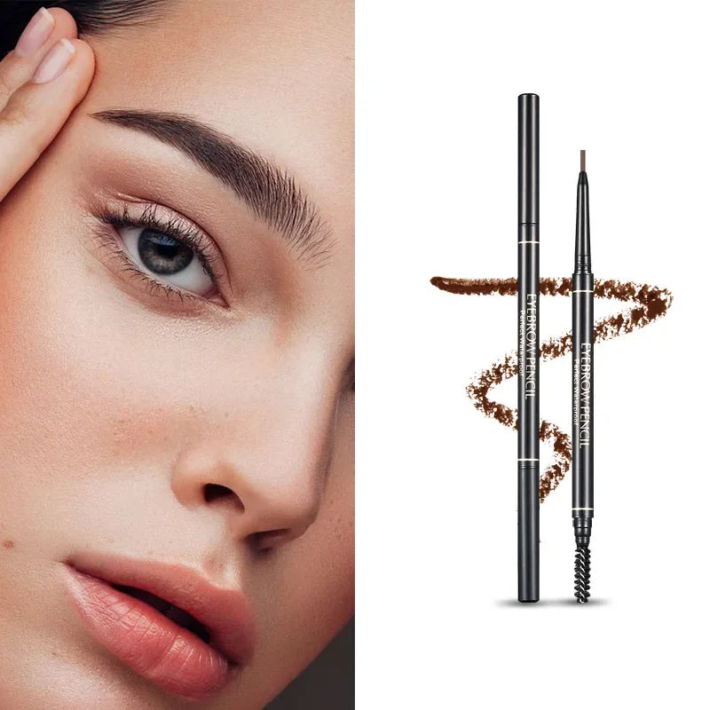 1.5mm Ultra-Fine Double-Head Eyebrow Pencil - Auto-Rotation Waterproof Natural
