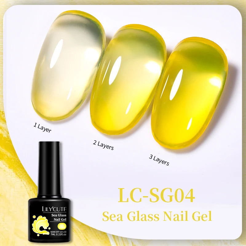 LILYCUTE 7ml Jelly Amber Dark Bloom Leopard Gel Polish - Semi-Permanent UV Nail Art
