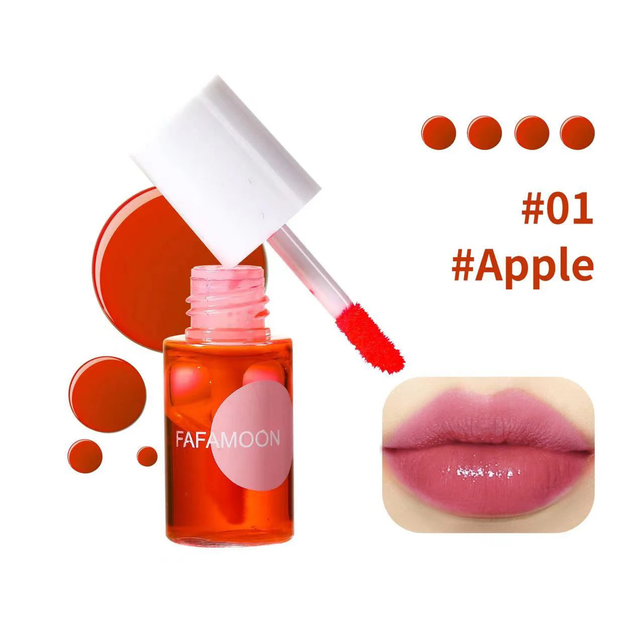 Fafamoon Fruity Lip Tint Water Gloss - Moisturizing Waterproof High-Pigment Vibrant
