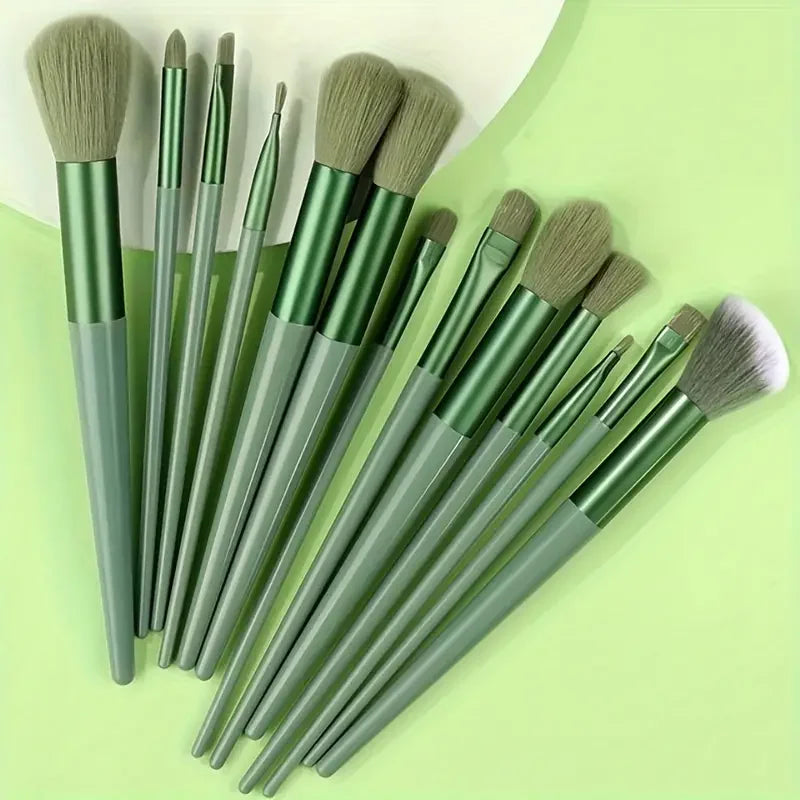 ZSRUNHUI 13-Piece Makeup Brush Set - Soft Fluffy Face & Eye Brushes for Foundation, Blush & Highlight