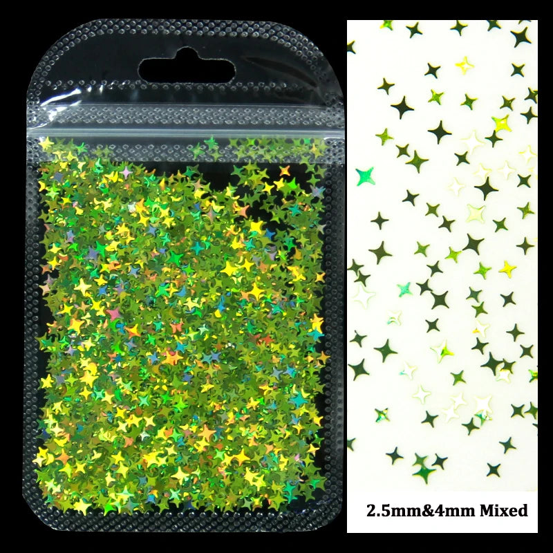 2g Holographic Nail Art Glitter Sequins - Laser Star Butterfly AB Paillette DIY Decorations