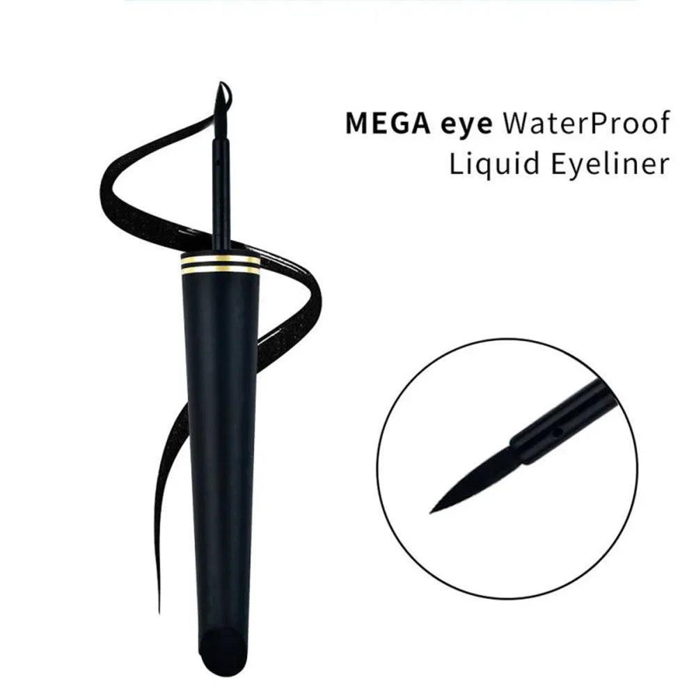 Natural Smooth Black Liquid Eyeliner - Waterproof, Quick-Dry, Non-Smudging Durable