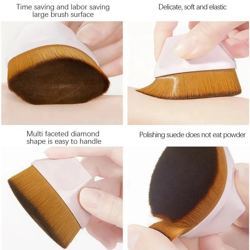 Professional Powder & Blusher Foundation Brush - Soft Wool Fiber, Available in 1-4 Pack