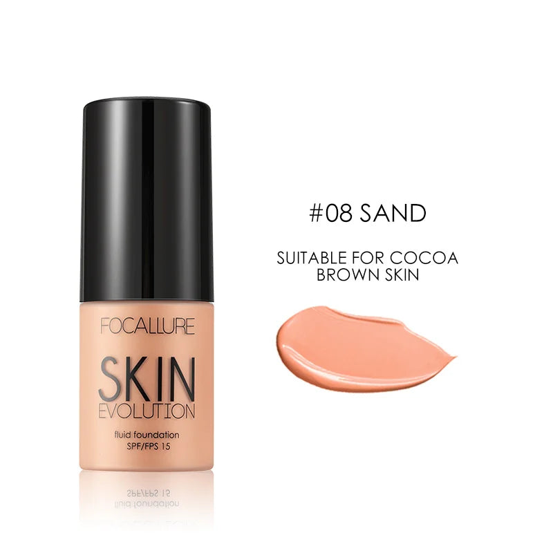 FOCALLURE Full Coverage Liquid Foundation Cream - Oil-Control Moisturizing Base