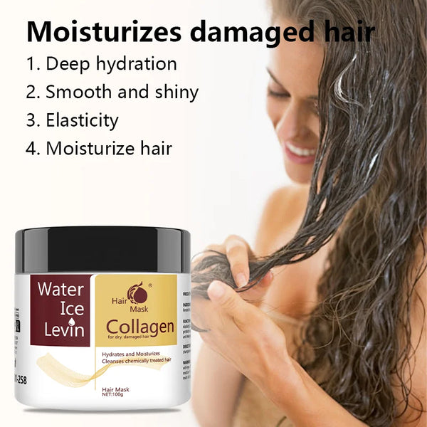 Collagen & Hyaluronic Acid Hair Mask - 100g Keratin Repair for Dry Damaged Hair