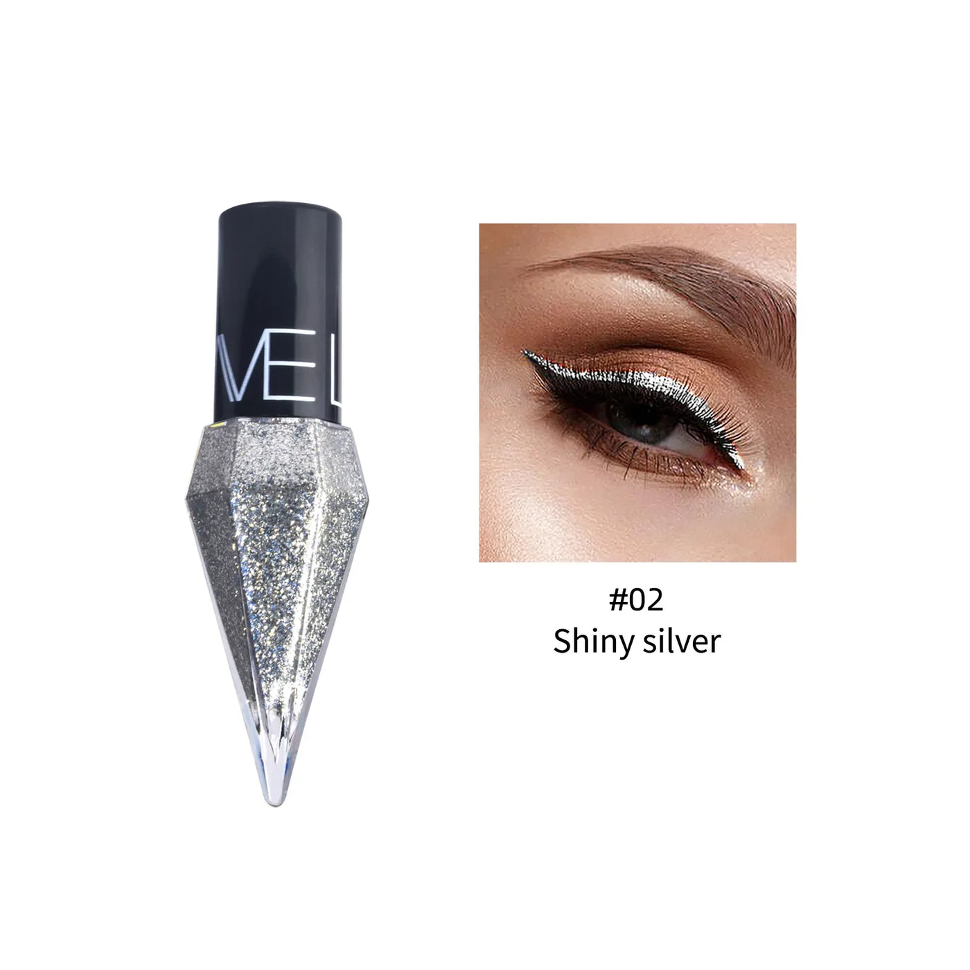 Pudaier Pearlescent Diamond Liquid Eyeshadow Eyeliner - Rose Gold, White & Glitter