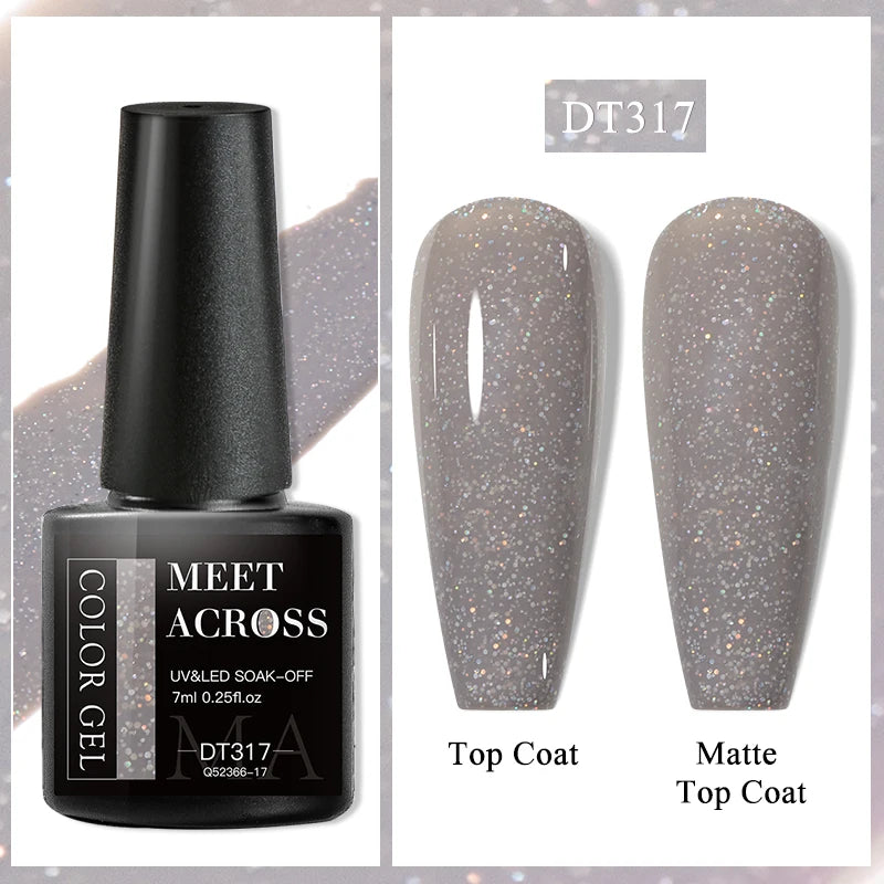 MEET ACROSS 7ml Wine Red Gel Polish - Long-Lasting French Style Nail Art Varnish