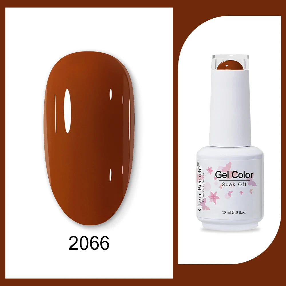 Clou Beaute 15ml HEMA & TPO Free Gel Polish - Army Green Organic Semi-Permanent Nail Art