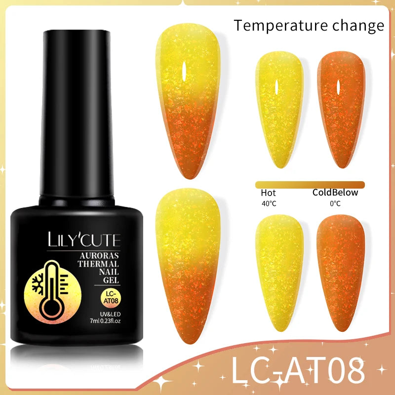 LILYCUTE 7ml Thermal Temperature-Changing Gel Nail Polish - Semi-Permanent UV Gel Art