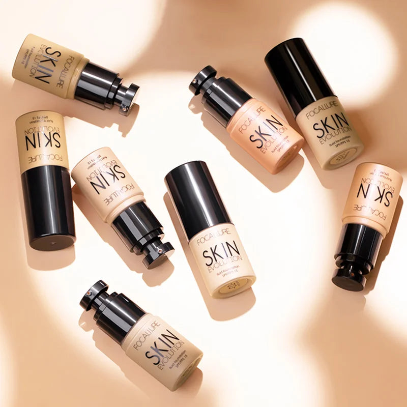 FOCALLURE Full Coverage Liquid Foundation Cream - Oil-Control Moisturizing Base