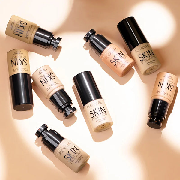 FOCALLURE Full Coverage Liquid Foundation Cream - Oil-Control Moisturizing Base