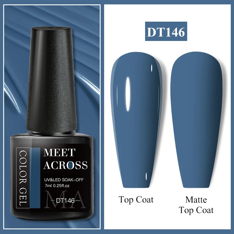 MEET ACROSS 7ml Wine Red Gel Polish - Long-Lasting French Style Nail Art Varnish