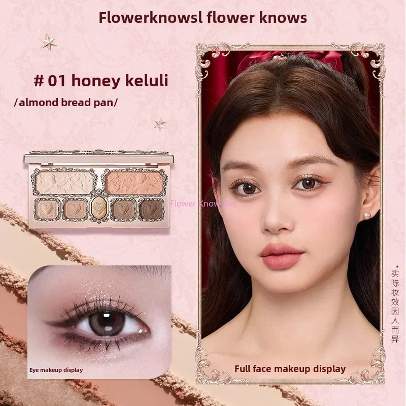 Flower Knows Moonlight Mermaid 8-Color Eyeshadow Palette - Matte, Shimmer & Glitter