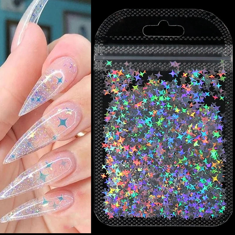 2g Holographic Nail Art Glitter Sequins - Laser Star Butterfly AB Paillette DIY Decorations