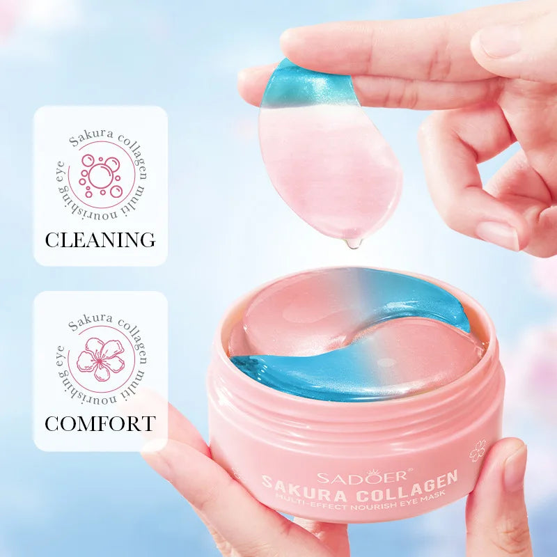 SADOER Sakura Eye Mask 60pcs - Anti Dark Circles, Wrinkle Removal & Moisturizing Patches