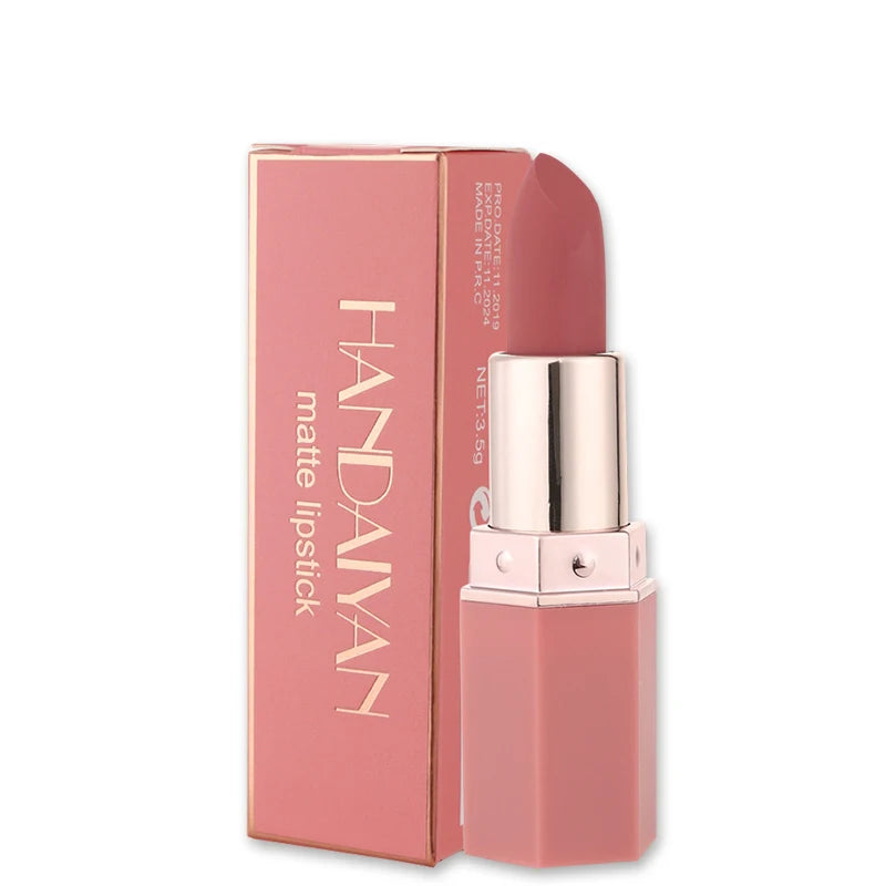 Handaiyan 6-Color Matte Velvet Lipstick Set - Waterproof Nude, Red & Brown Pigments