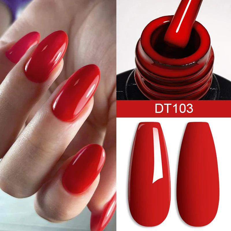 MEET ACROSS 7ml Wine Red Gel Polish - Long-Lasting French Style Nail Art Varnish