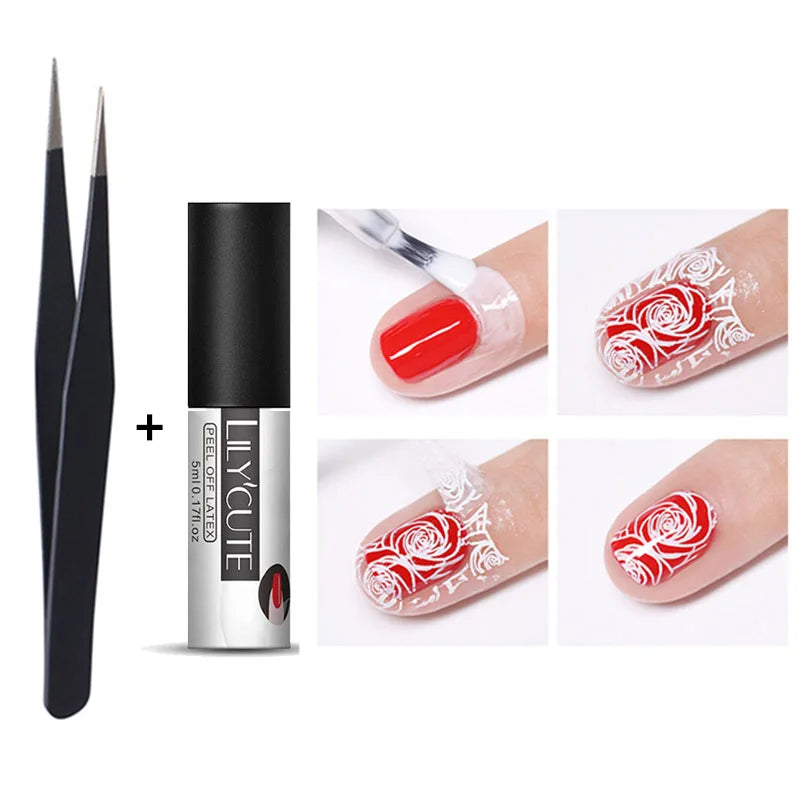 LILYCUTE Peel-Off Latex Liquid Tape - Anti-Overflow Nail Polish Protection Glue