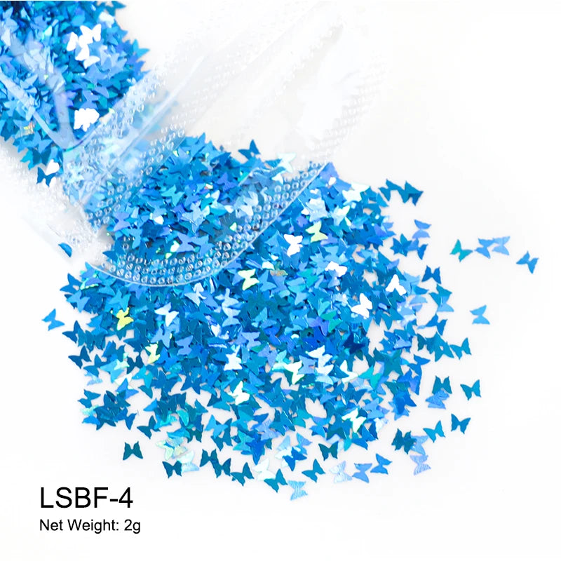 2g Holographic Nail Art Glitter Sequins - Laser Star Butterfly AB Paillette DIY Decorations
