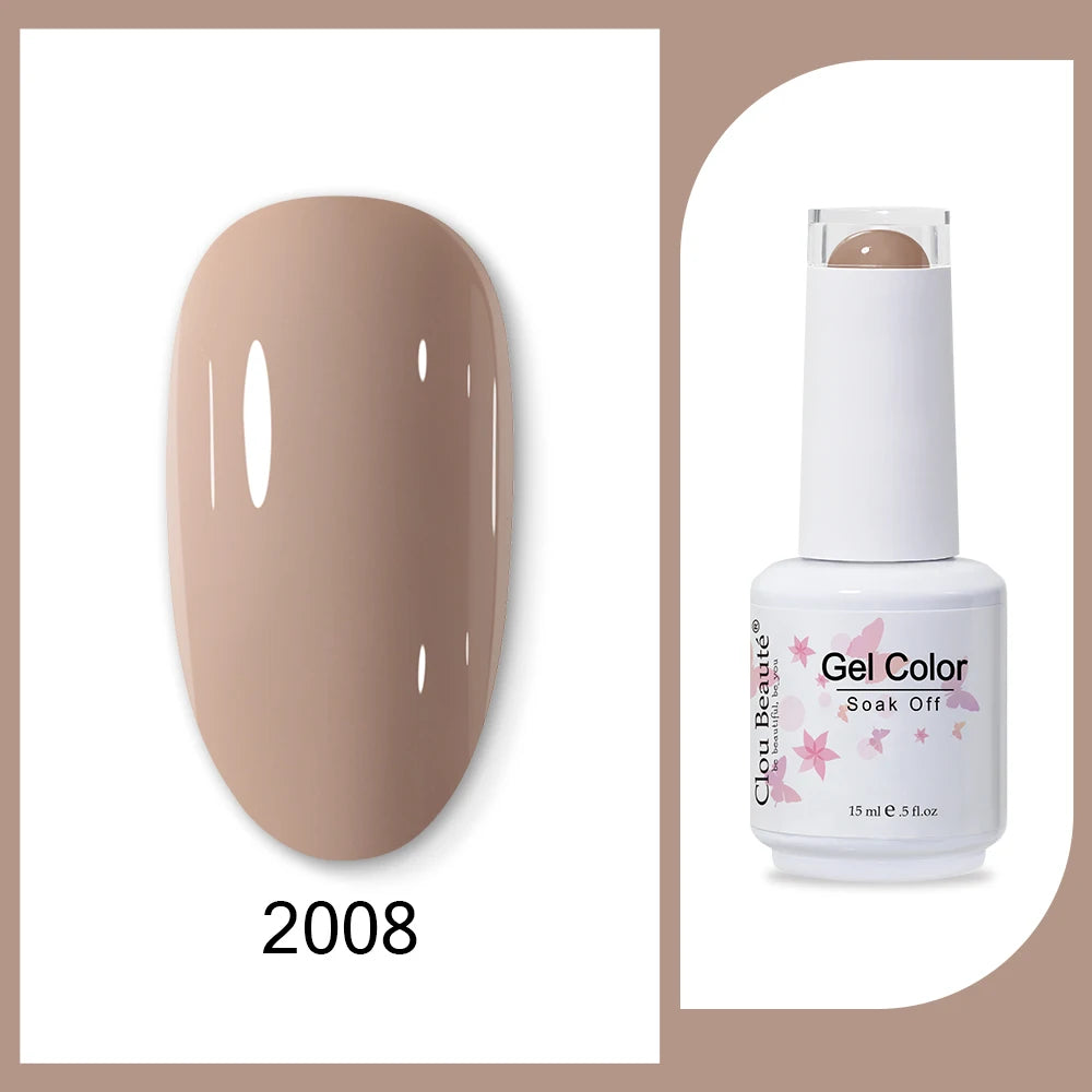 Clou Beaute 15ml HEMA & TPO Free Gel Polish - Army Green Organic Semi-Permanent Nail Art