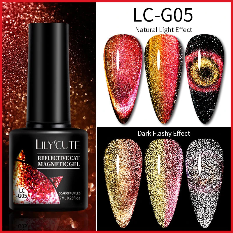 LILYCUTE 5ml Reflective Glitter Liner Gel - Champagne Sparkling Lines for French Nail Art