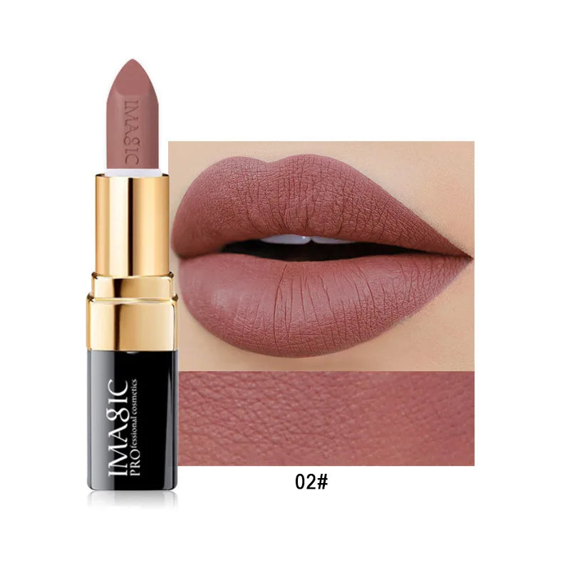 IMAGIC 12-Color Matte Velvet Lipstick Set - Waterproof Nude & Bold Shades