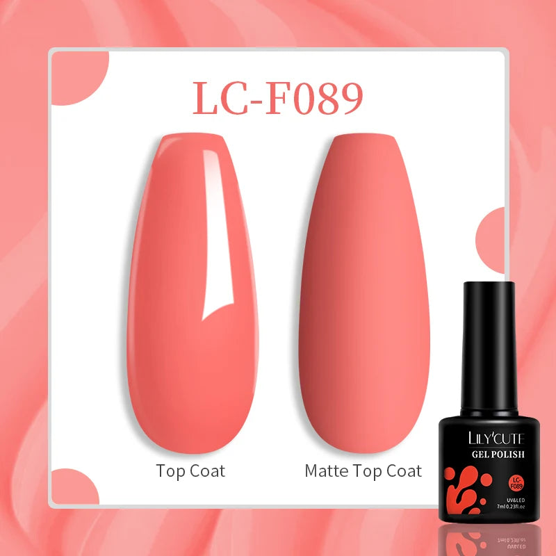 LILYCUTE 7ml Jelly Amber Dark Bloom Leopard Gel Polish - Semi-Permanent UV Nail Art