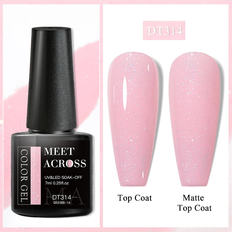 MEET ACROSS 7ml Wine Red Gel Polish - Long-Lasting French Style Nail Art Varnish