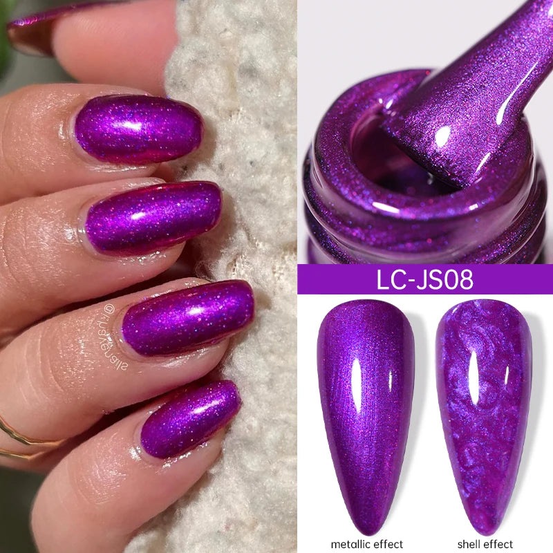 LILYCUTE 5ml Metallic Gold & Silver Mirror Liner Gel - Super Bright French Nail Art