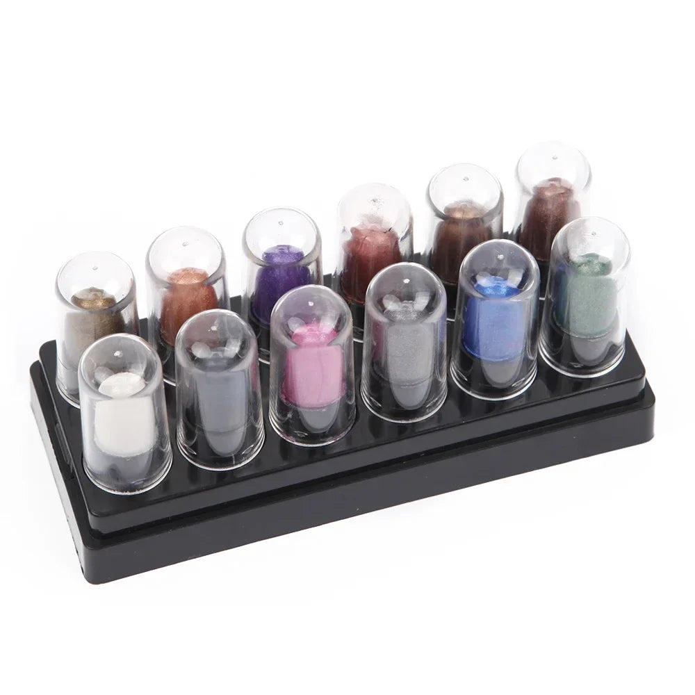 12-Color Eyeshadow Pencil Set - Waterproof Glitter, Shimmer & Matte Shades