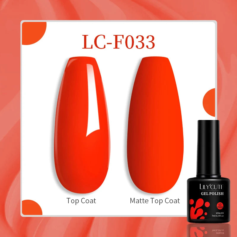 LILYCUTE 7ml Jelly Amber Dark Bloom Leopard Gel Polish - Semi-Permanent UV Nail Art